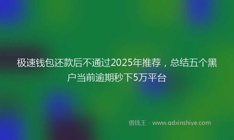 极速钱包还款后不通过2025年推荐，总结五个黑户当前逾期秒下5万平台