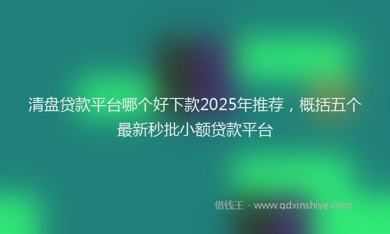 清盘贷款平台哪个好下款2025年推荐，概括五个最新秒批小额贷款平台