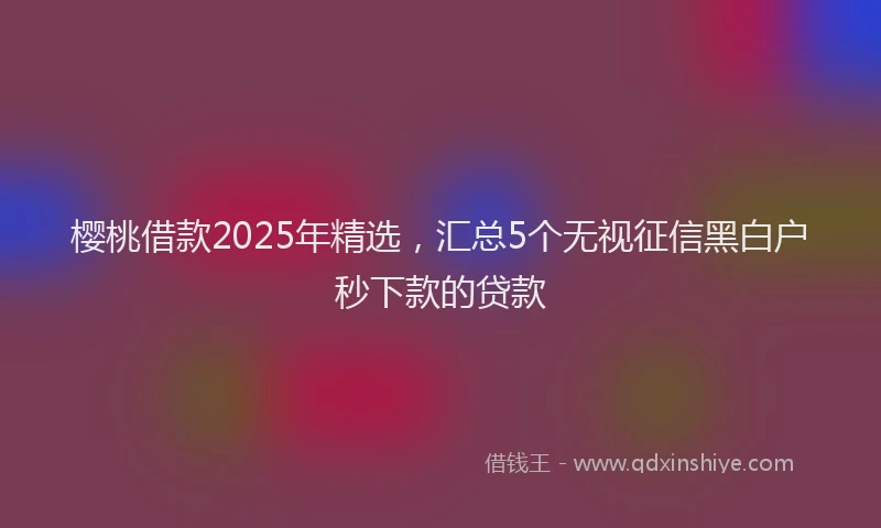 樱桃借款2025年精选，汇总5个无视征信黑白户秒下款的贷款