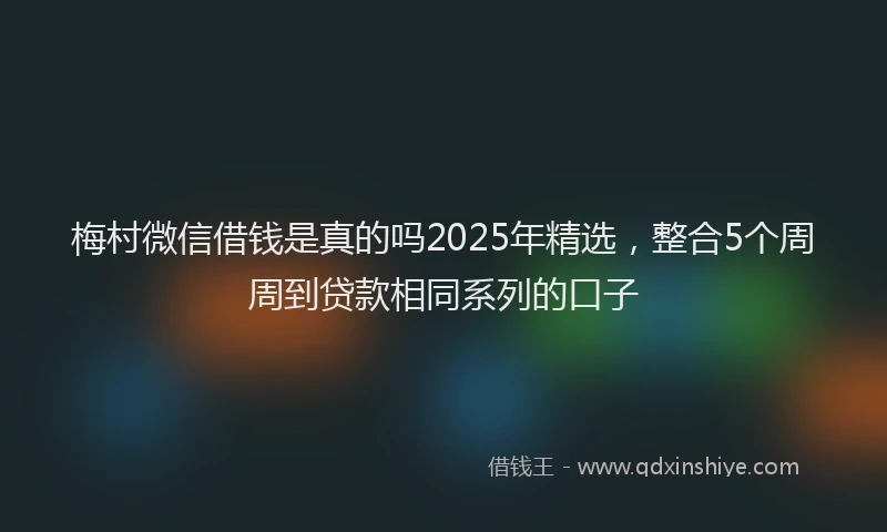 梅村微信借钱是真的吗2025年精选，整合5个周周到贷款相同系列的口子