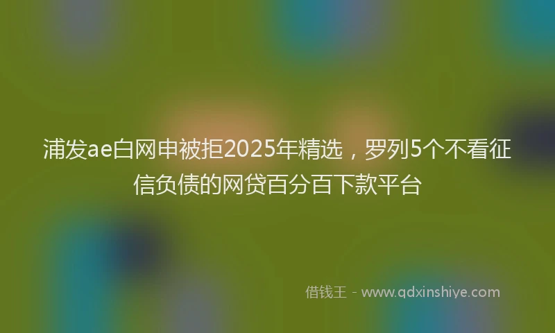 浦发ae白网申被拒2025年精选，罗列5个不看征信负债的网贷百分百下款平台