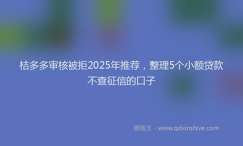 桔多多审核被拒2025年推荐，整理5个小额贷款不查征信的口子