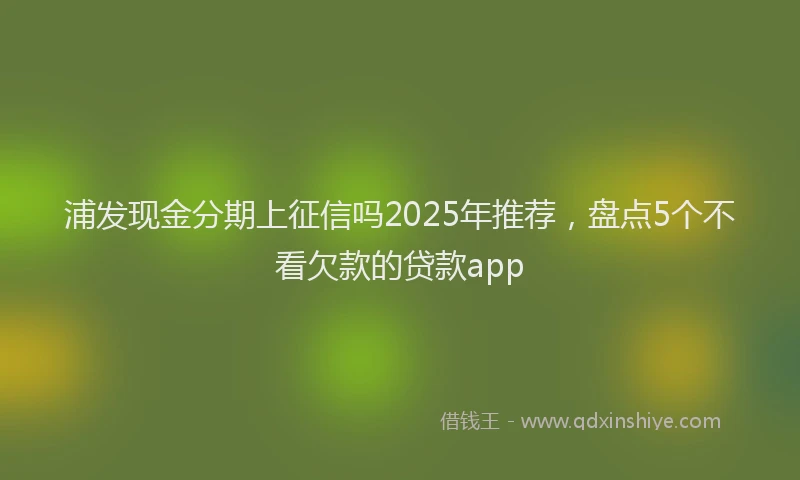 浦发现金分期上征信吗2025年推荐，盘点5个不看欠款的贷款app