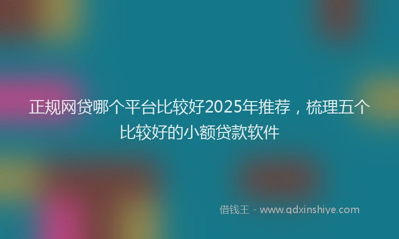 正规网贷哪个平台比较好2025年推荐，梳理五个比较好的小额贷款软件