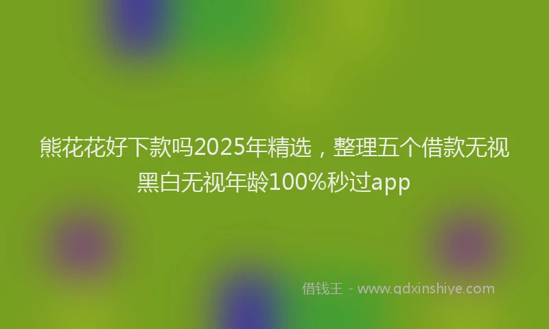 熊花花好下款吗2025年精选，整理五个借款无视黑白无视年龄100%秒过app