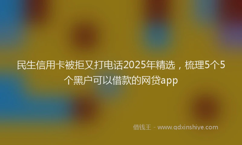 民生信用卡被拒又打电话2025年精选，梳理5个5个黑户可以借款的网贷app
