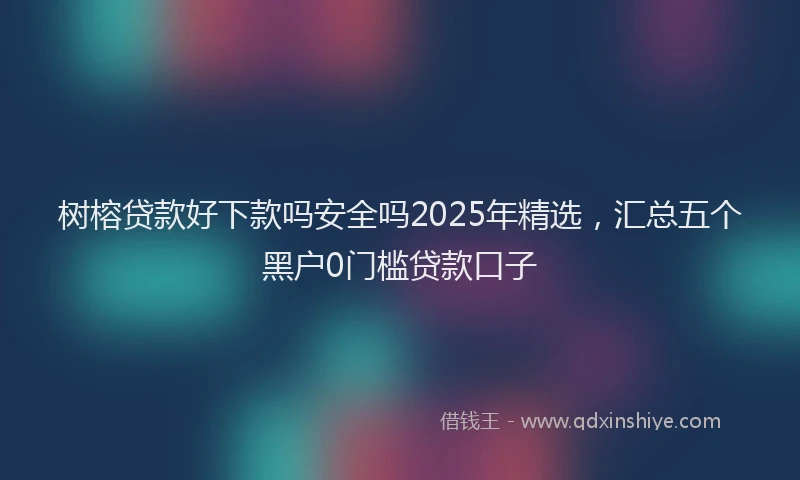 树榕贷款好下款吗安全吗2025年精选，汇总五个黑户0门槛贷款口子