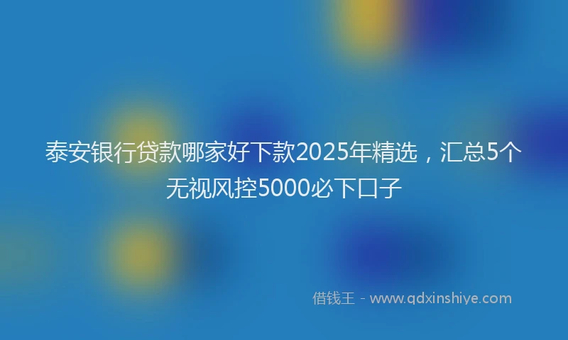 泰安银行贷款哪家好下款2025年精选，汇总5个无视风控5000必下口子