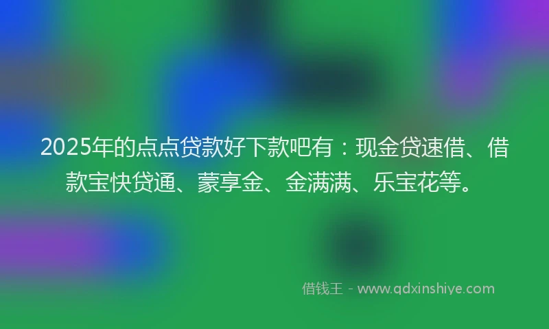 2025年的点点贷款好下款吧有：现金贷速借、借款宝快贷通、蒙享金、金满满、乐宝花等。