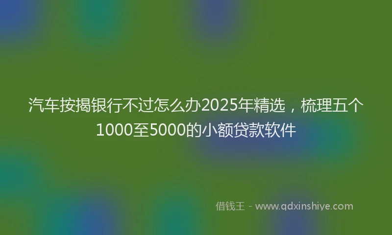 汽车按揭银行不过怎么办2025年精选，梳理五个1000至5000的小额贷款软件