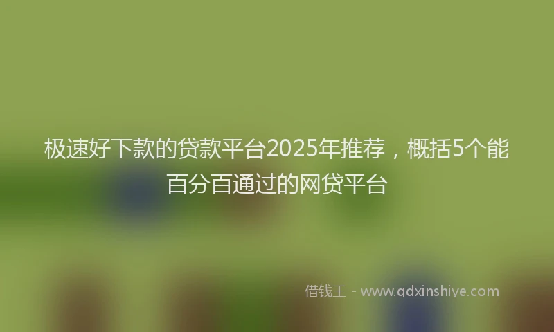 极速好下款的贷款平台2025年推荐，概括5个能百分百通过的网贷平台