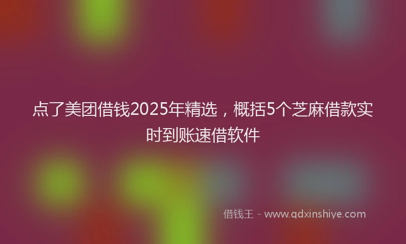 点了美团借钱2025年精选，概括5个芝麻借款实时到账速借软件
