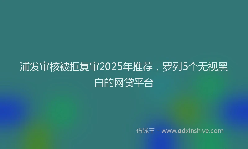 浦发审核被拒复审2025年推荐，罗列5个无视黑白的网贷平台