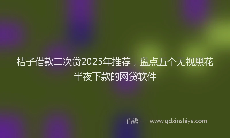 桔子借款二次贷2025年推荐，盘点五个无视黑花半夜下款的网贷软件