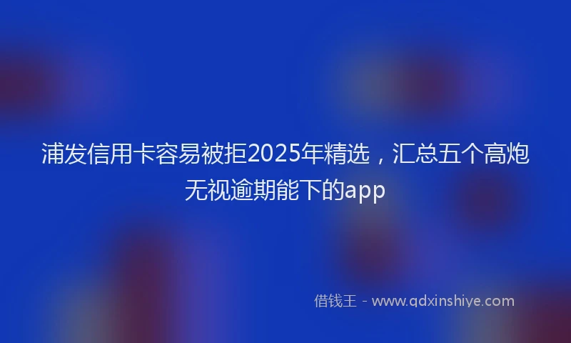 浦发信用卡容易被拒2025年精选，汇总五个高炮无视逾期能下的app