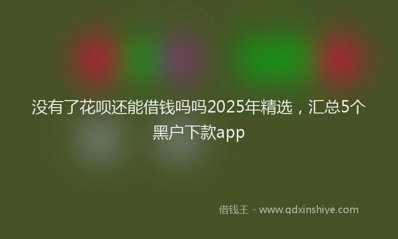 没有了花呗还能借钱吗吗2025年精选，汇总5个黑户下款app