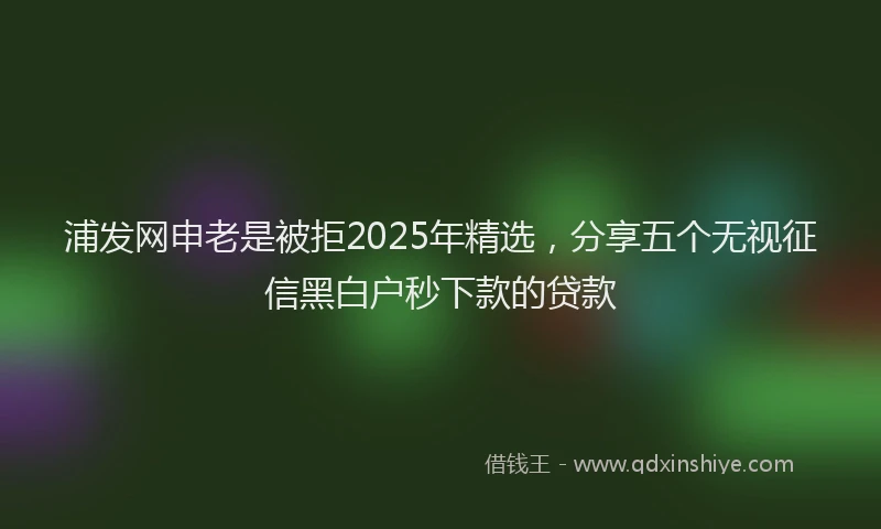浦发网申老是被拒2025年精选，分享五个无视征信黑白户秒下款的贷款