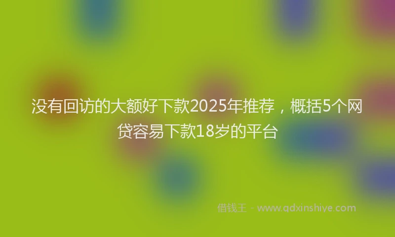 没有回访的大额好下款2025年推荐，概括5个网贷容易下款18岁的平台