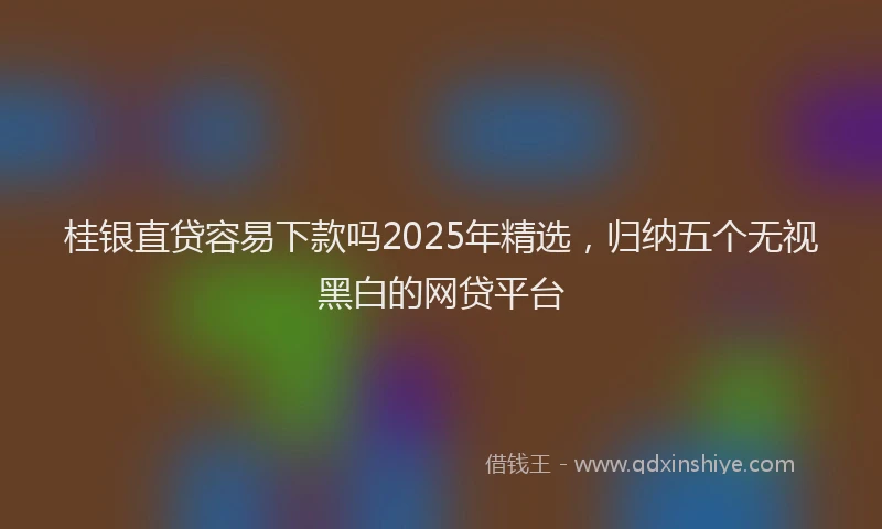 桂银直贷容易下款吗2025年精选，归纳五个无视黑白的网贷平台
