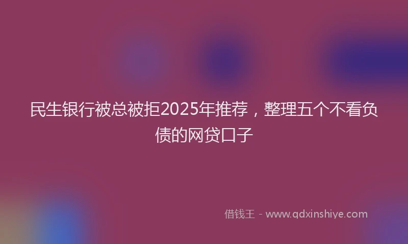 民生银行被总被拒2025年推荐，整理五个不看负债的网贷口子