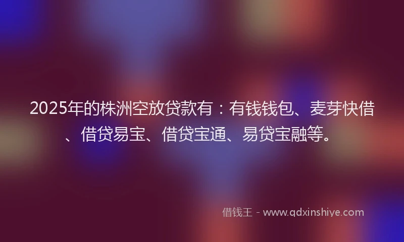2025年的株洲空放贷款有：有钱钱包、麦芽快借、借贷易宝、借贷宝通、易贷宝融等。