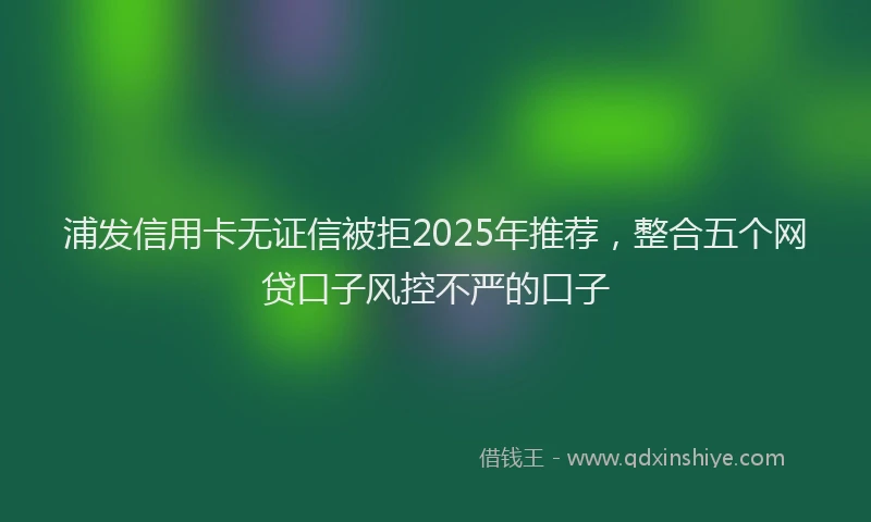 浦发信用卡无证信被拒2025年推荐，整合五个网贷口子风控不严的口子