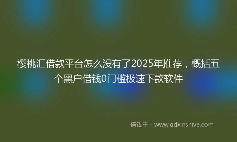 樱桃汇借款平台怎么没有了2025年推荐，概括五个黑户借钱0门槛极速下款软件