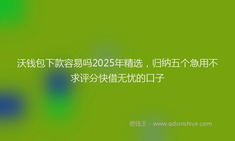 沃钱包下款容易吗2025年精选，归纳五个急用不求评分快借无忧的口子
