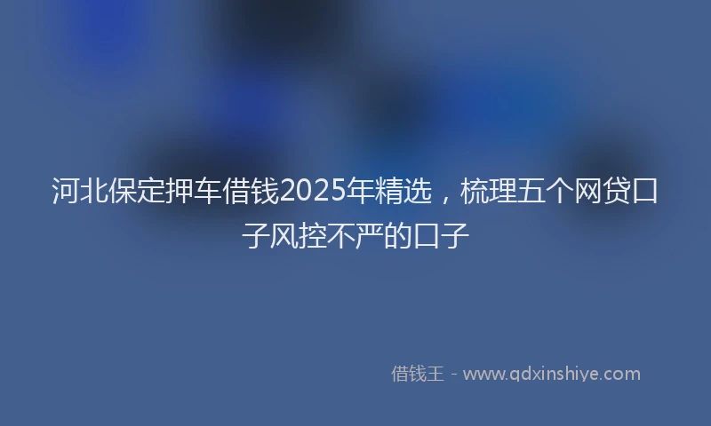 河北保定押车借钱2025年精选，梳理五个网贷口子风控不严的口子