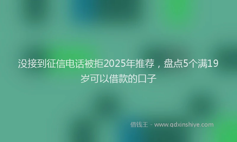 没接到征信电话被拒2025年推荐，盘点5个满19岁可以借款的口子