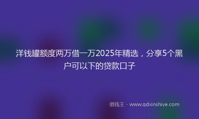 洋钱罐额度两万借一万2025年精选，分享5个黑户可以下的贷款口子