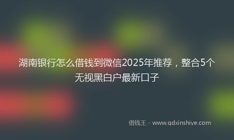 湖南银行怎么借钱到微信2025年推荐，整合5个无视黑白户最新口子