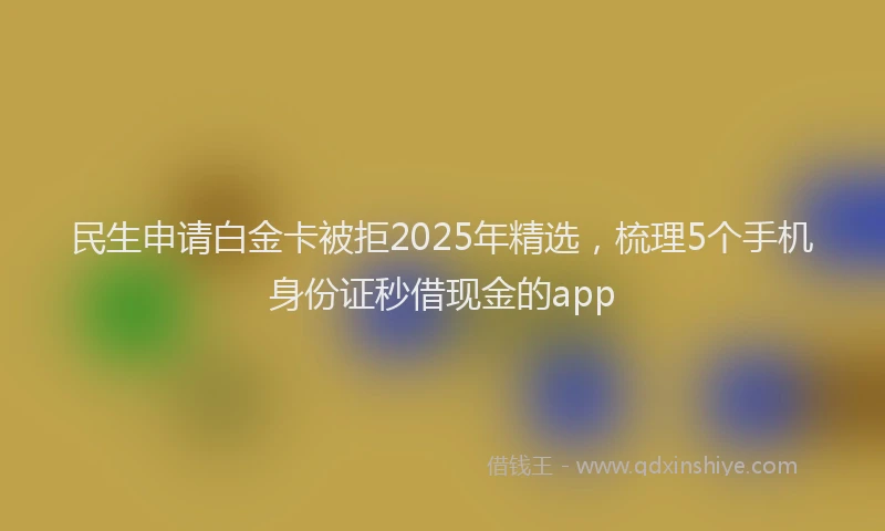 民生申请白金卡被拒2025年精选，梳理5个手机身份证秒借现金的app