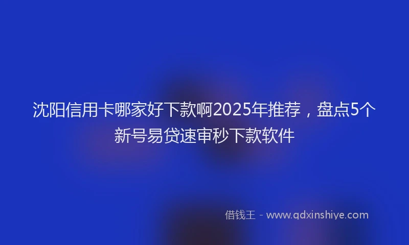沈阳信用卡哪家好下款啊2025年推荐，盘点5个新号易贷速审秒下款软件