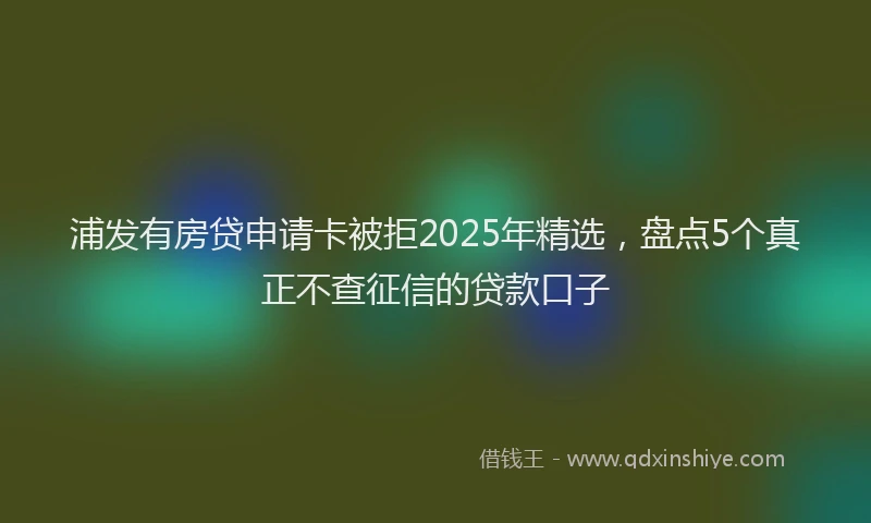 浦发有房贷申请卡被拒2025年精选，盘点5个真正不查征信的贷款口子