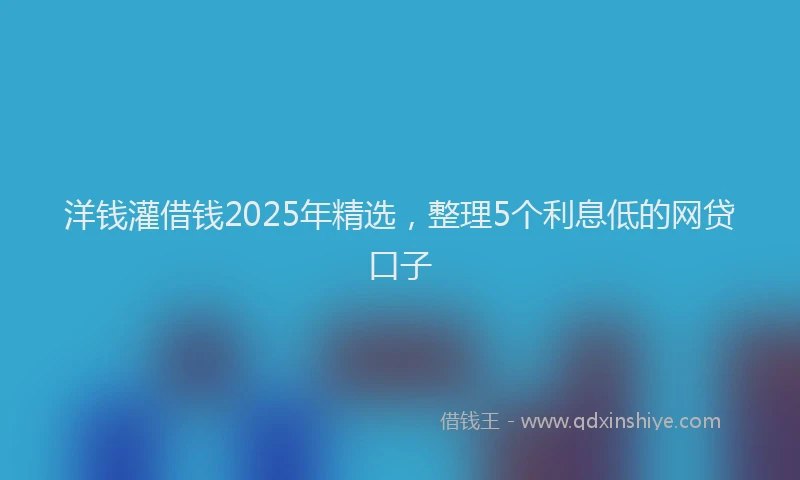 洋钱灌借钱2025年精选，整理5个利息低的网贷口子