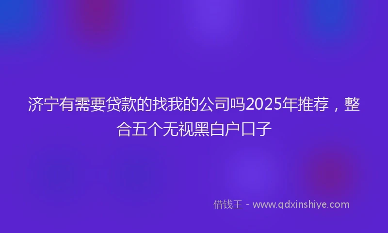 济宁有需要贷款的找我的公司吗2025年推荐，整合五个无视黑白户口子
