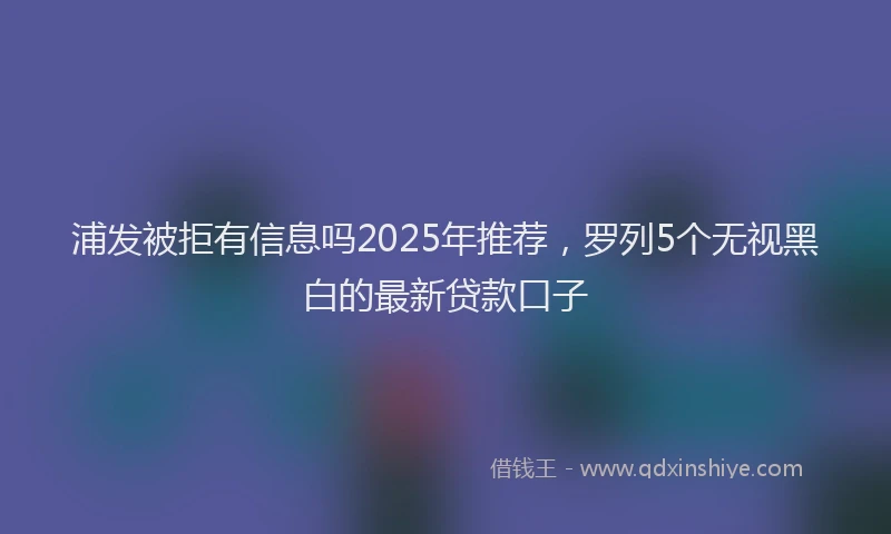 浦发被拒有信息吗2025年推荐,罗列5个无视黑白的最新贷款口子