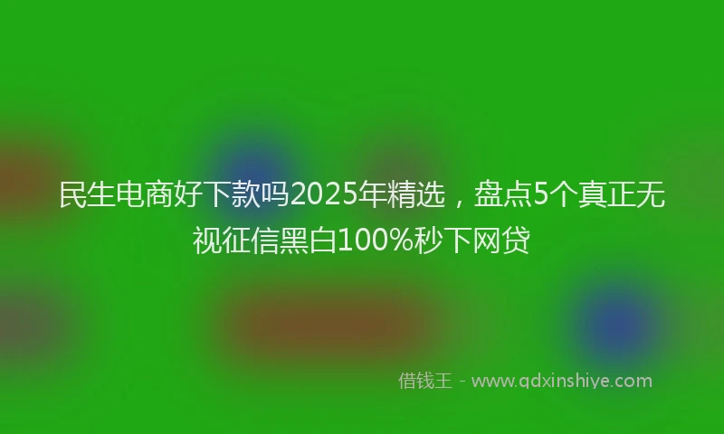 民生电商好下款吗2025年精选，盘点5个真正无视征信黑白100%秒下网贷