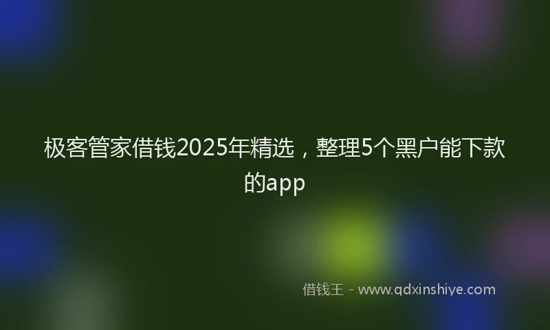 极客管家借钱2025年精选，整理5个黑户能下款的app