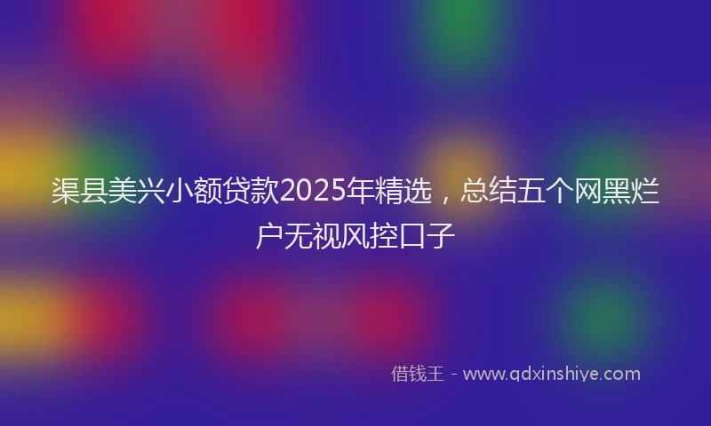 渠县美兴小额贷款2025年精选，总结五个网黑烂户无视风控口子