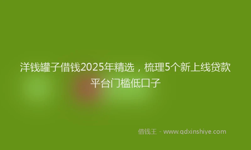 洋钱罐子借钱2025年精选，梳理5个新上线贷款平台门槛低口子