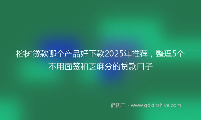 榕树贷款哪个产品好下款2025年推荐，整理5个不用面签和芝麻分的贷款口子