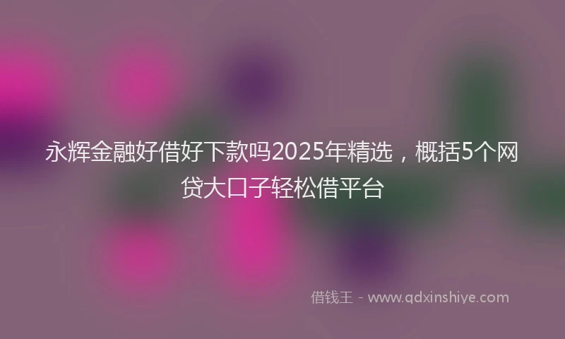 永辉金融好借好下款吗2025年精选，概括5个网贷大口子轻松借平台