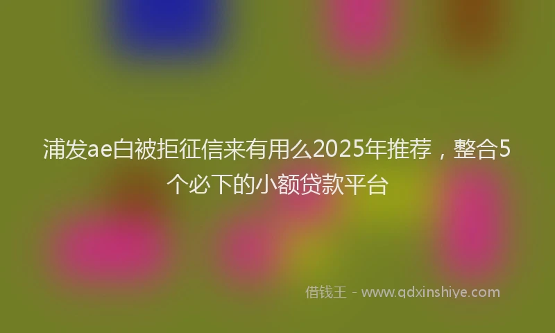 浦发ae白被拒征信来有用么2025年推荐，整合5个必下的小额贷款平台