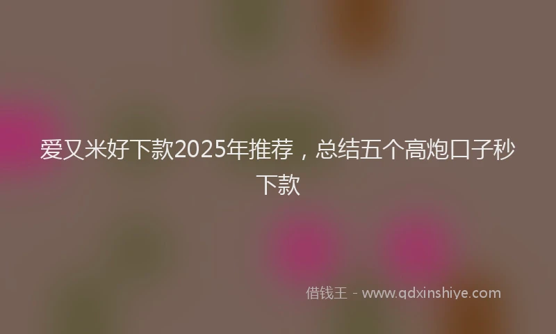 爱又米好下款2025年推荐，总结五个高炮口子秒下款