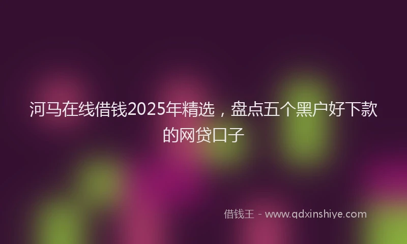 河马在线借钱2025年精选，盘点五个黑户好下款的网贷口子