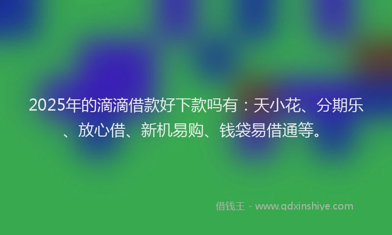 2025年的滴滴借款好下款吗有：天小花、分期乐、放心借、新机易购、钱袋易借通等。