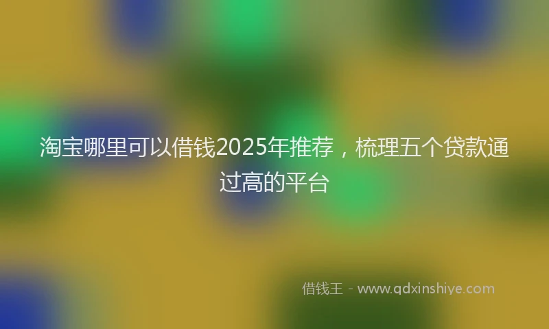 淘宝哪里可以借钱2025年推荐，梳理五个贷款通过高的平台