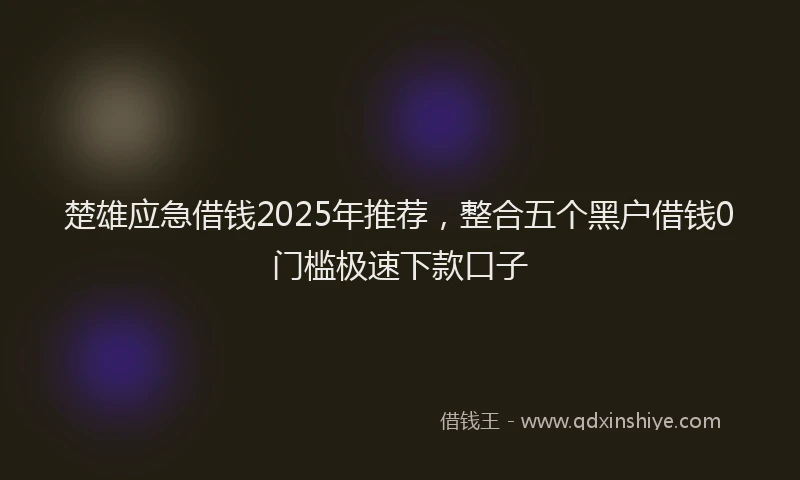 楚雄应急借钱2025年推荐，整合五个黑户借钱0门槛极速下款口子
